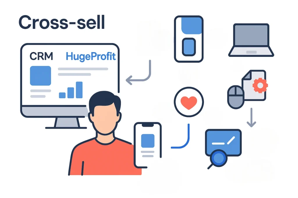 Cross-sell — це стратегія допродажу супутніх товарів або послуг клієнту, який уже готовий зробити покупку
