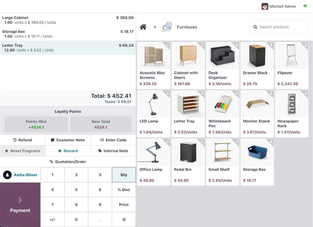 Точка продаж Odoo интуитивно понятное, надежное как в онлайн, так и в офлайн-режиме приложение