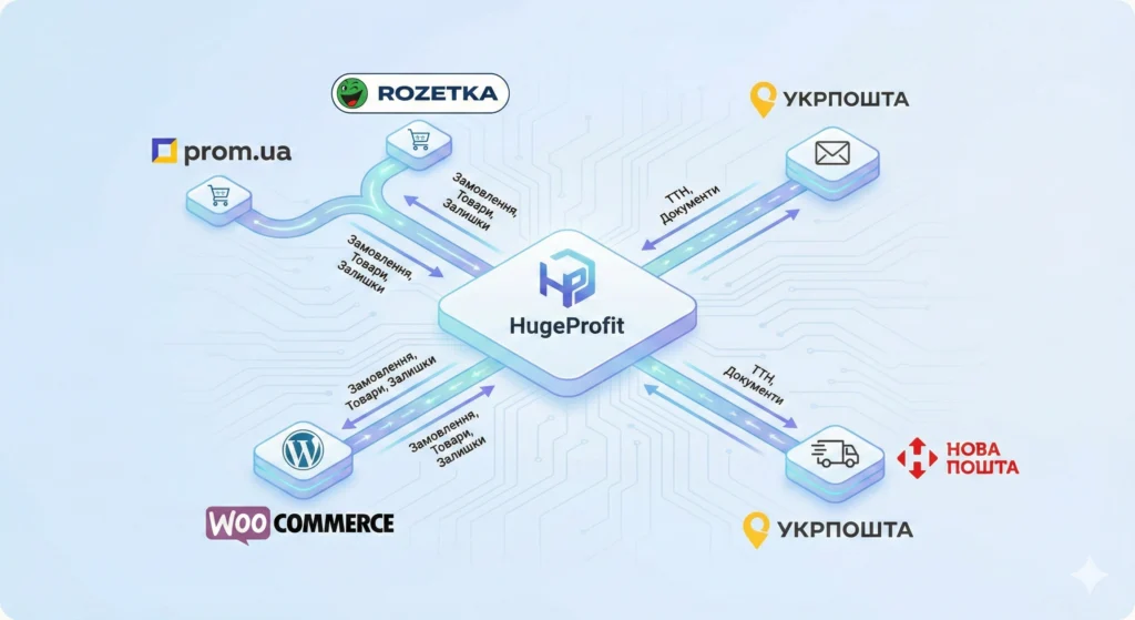 Готові інтеграції для маркетплейсів і служб доставки