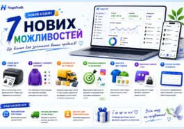 Оновлення за серпень: HugeProfit - облік продажів: Нові етикетки, автовитрати, ефективність рекламних компаній