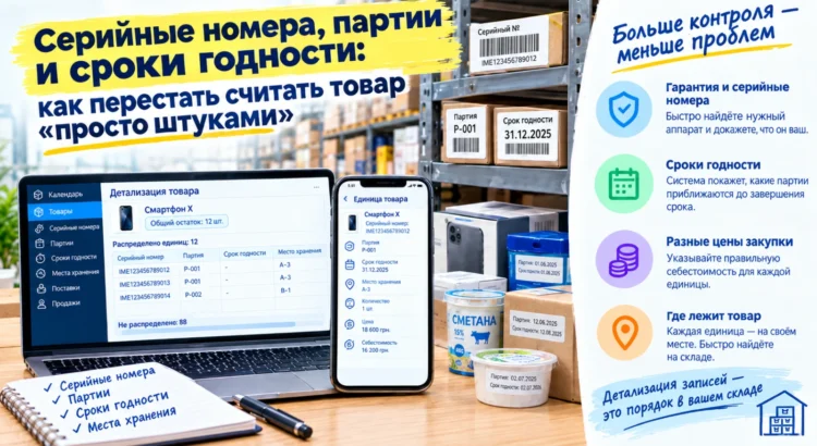 Серийные номера, партии и сроки годности: как перестать считать товар «просто штуками»