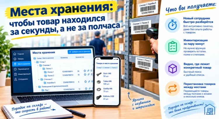 Места хранения: чтобы товар находился за секунды, а не за полчаса