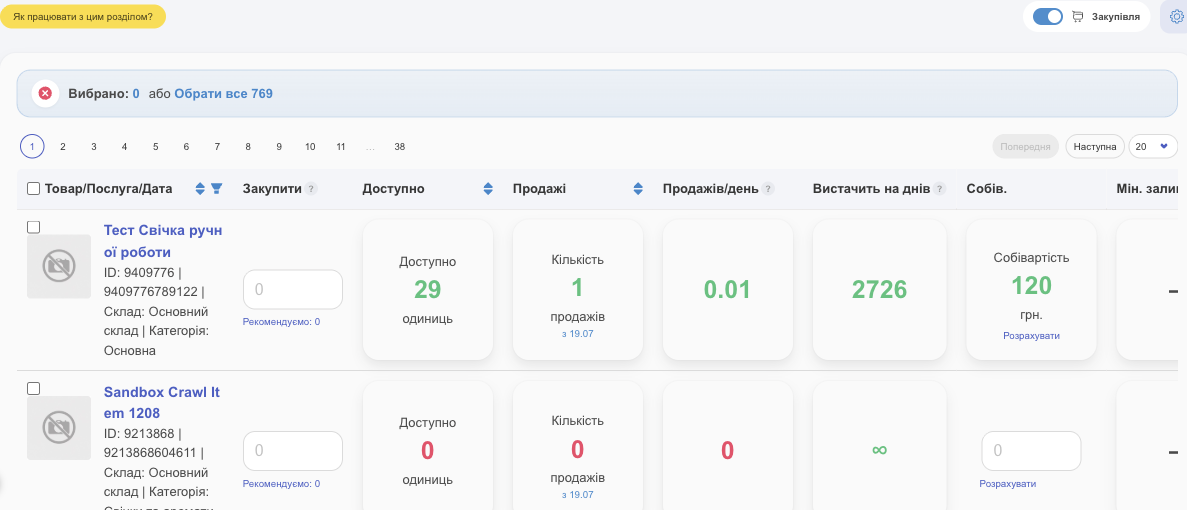 Режим «Закупівля»